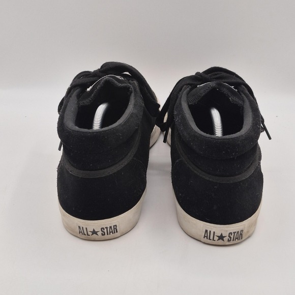 Converse All Star Shoes Mens Size 11 Black Leather Mid Top Casual Sneakers - Picture 7 of 13